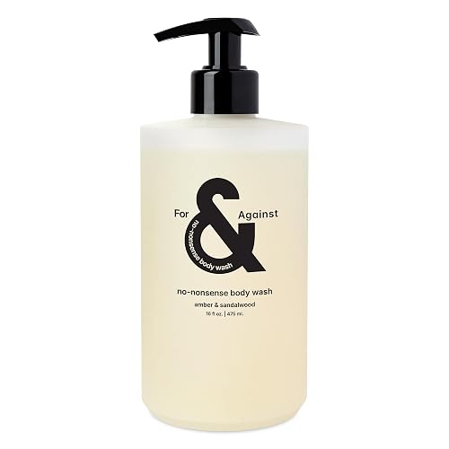 For & Against Amber & Sandalwood Body Wash | No Nonsense Luxury Body Wash with Long Lasting Scent & Rich Lather | Clean Formula with Niacinamide Beauty & Personal Care For & Against