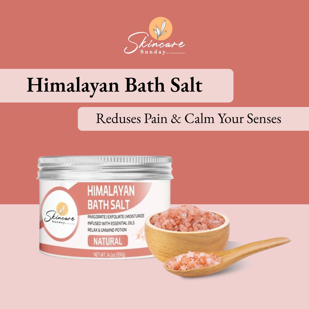 Skincare Sunday Himalayan Bath Salts Infused with Minerals and Essential Oils - Invigorate - Exfoliate - Moisturize - Detoxify - Cleanse - Relaxing Beauty and Personal Care SKINCARE SUNDAY