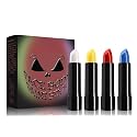Halloween Face Paint Kit, 4 Colors Lipstick Set?Water-Based Non-Toxic Makeup for Face & Body | Easy Wash Off for Costume Parties, Kids, Adults Beauty & Personal Care iACen