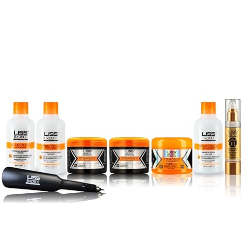 Liss Expert Profesional Stem Cells Hair Smoothing Treatment Kit with Titanium Flat Iron DEAL (500 ml Complete kit) Beauty & Personal Care Liss Expert Professional