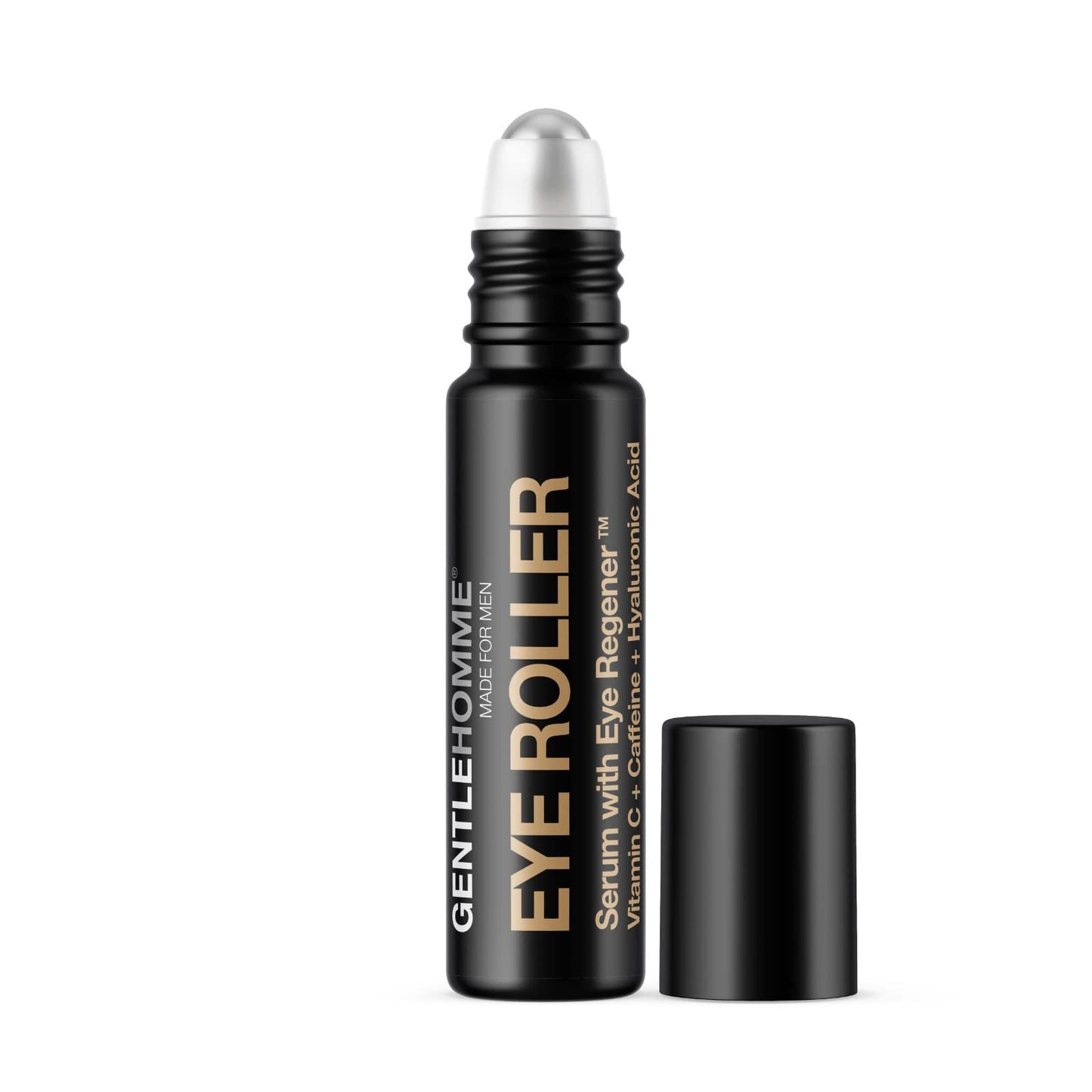 Hyaluronic Acid & Caffeine Eye Roller Serum for Men with Vitamin C - Made in USA - Depuffing Eye Roller Ball for Dark Circles & Puffiness - Mens Day Beauty & Personal Care Gentlehomme