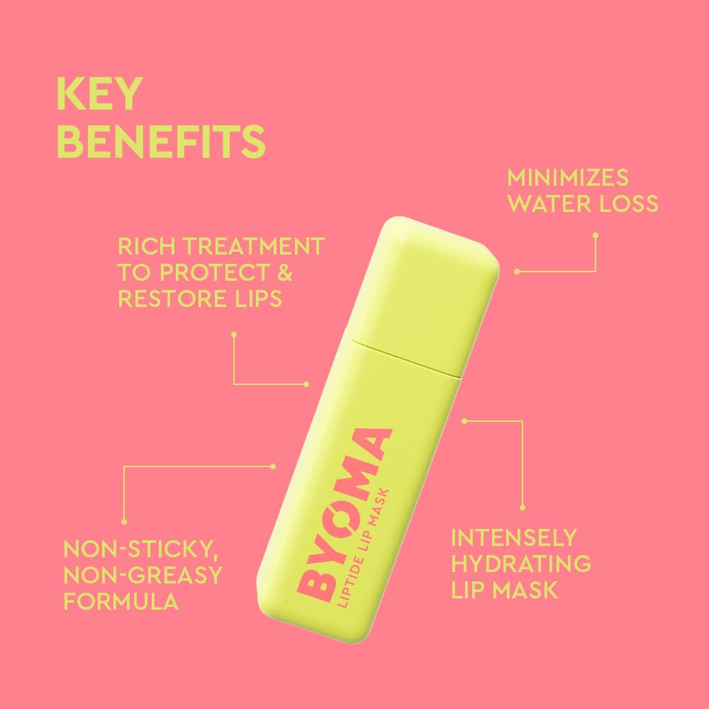 BYOMA Liptide Lip Mask - Lightweight, Overnight Mask - Peptide Lip Treatment with Peptides, Babassu Oil & AHA - Hydrating, Exfoliating Balm - 0.16 oz Beauty and Personal Care BYOMA