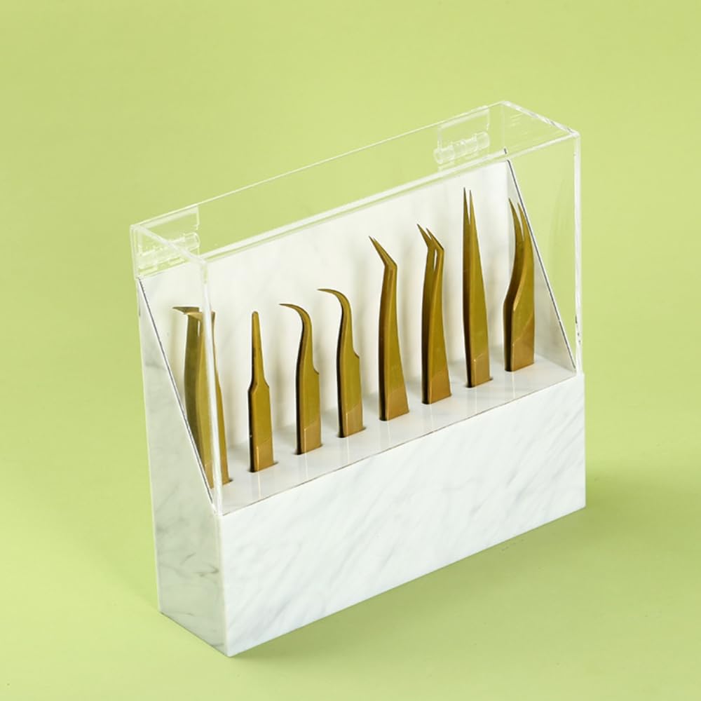 8 Holes Tweezers Holder, Acrylic Rack Storage Eyelash Extension Tools with Dust Cover Tweezer Display Stand Holder Eyelash Extension Supplies Acrylic Beauty & Personal Care LIXIMMAZN