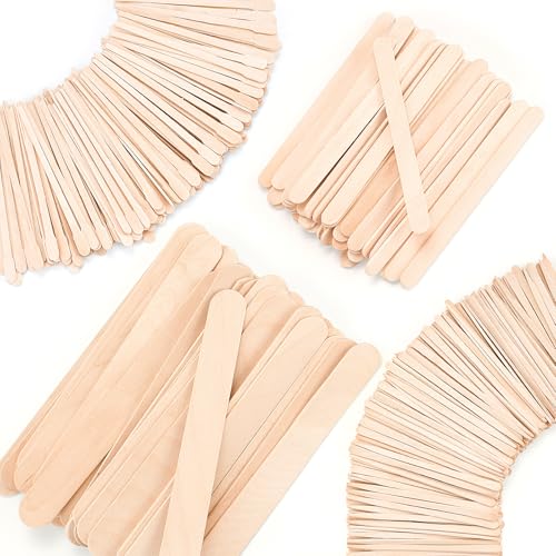 EWVVSS 4 Styles 500 Pcs Waxing Sticks Assorted Wax Applicator Sticks For Body Legs Face With Small Medium Large Sizes Wood Popsicle Sticks For Waxing Beauty and Personal Care EWVVSS Default Title