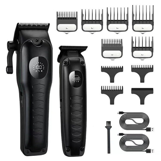 Professional Hair Clippers for Men Adjustable Trimmer Kit with 10 Combs and LCD Screen Cordless Barber Machines Men's Shaver Gifts Beauty and Personal Care QDKVTNDJZ