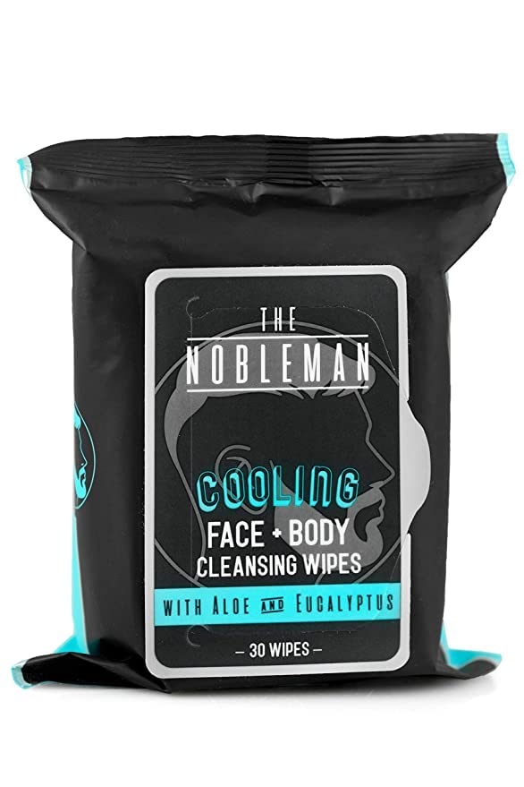 The Nobleman Face & Body Cleansing Wipes - Charcoal Cooling Refreshing Wipes with Aloe Vera, Chamomile, Grapefruit & Vitamin C, Mens Body Wipes Beauty & Personal Care The Nobleman