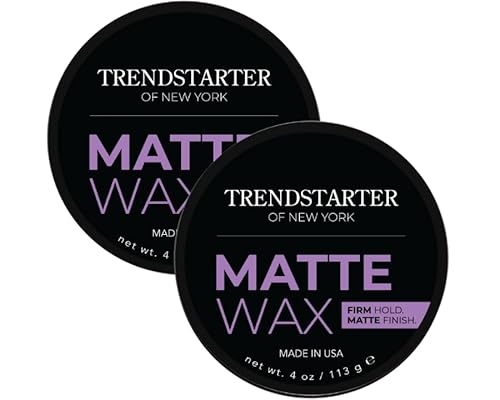 TRENDSTARTER Matte Wax (4oz) (PACK of 2) - Firm Hold, Matte Finish, Premium Water Based All-Day Styling Pomade for Men, Flake-Free for All Hair Types Beauty & Personal Care TRENDSTARTER