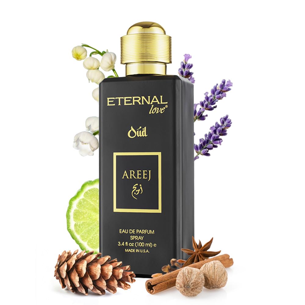 Eternal Love Areej Oud - Long Lasting Unisex Eau de Parfum - Warm Spicy Oriental Fragrance with Oud & Tobacco - Dubai Inspired Arabic Scent - 3.4oz Beauty & Personal Care Eternal Love