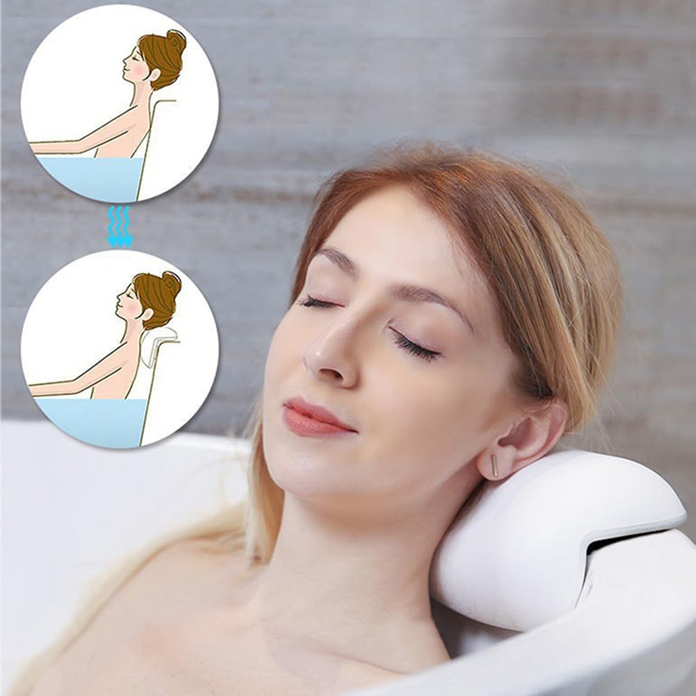 Yaregelun SPA Bath Pillow Non-Slip Bathtub Headrest Soft Waterproof Bath with Suction Cups Bath Neck Cushion Black Beauty and Personal Care Yaregelun