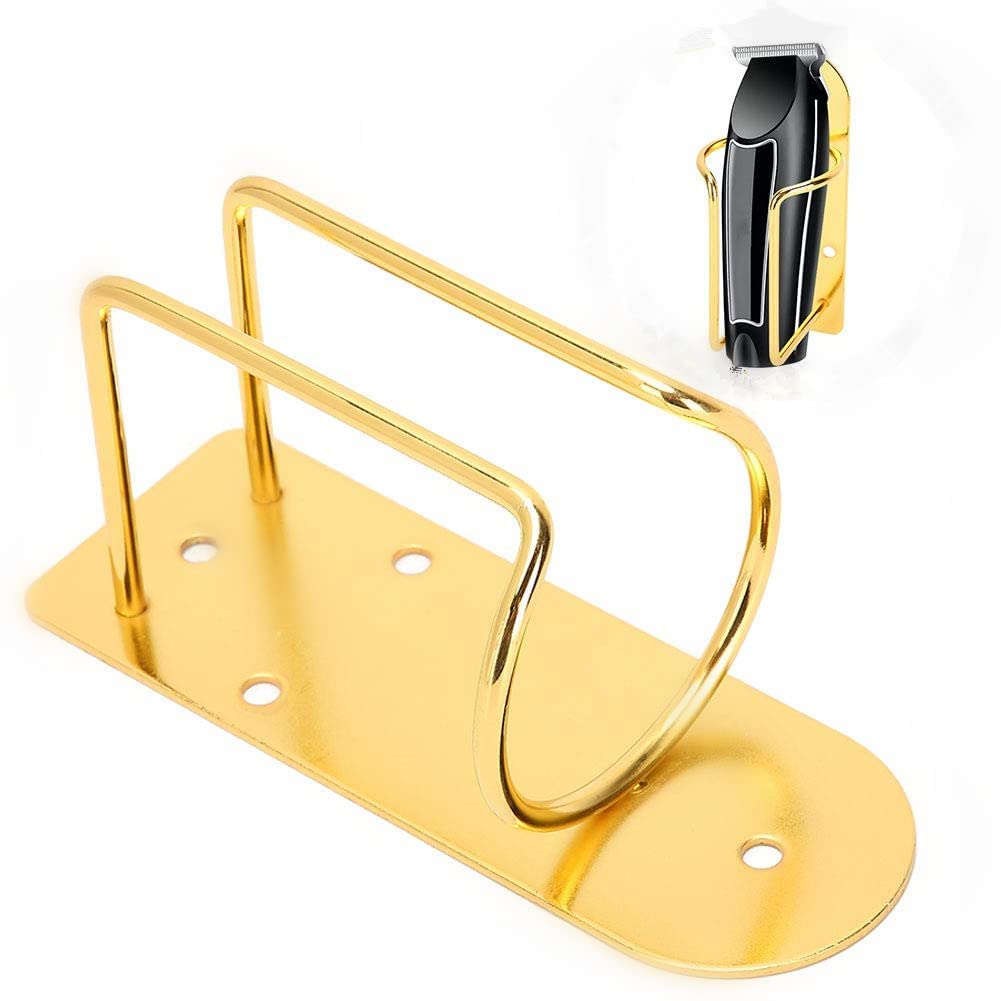 Hair Clipper Holder for barbers wall mounted, Barber Station Electric Hair Trimmer Display Rack Storage Organizer,Gold Stainless Steel Frosting Beauty and Personal Care Rotekt1740