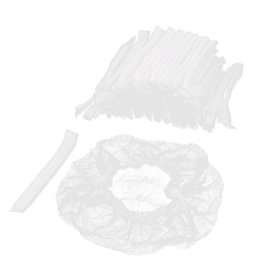 Ruilogod Non-woven Hotel Travelling Disposable Stretchy Band Hair Net Shower Caps 100pcs White (id: f18 fd4 b39 8ac b86 Beauty and Personal Care Ruilogod
