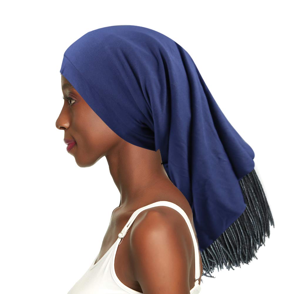 Dreadlock Tube Satin Sleep Nightcaps for Braids Dark Blue Beauty and Personal Care Awefeel