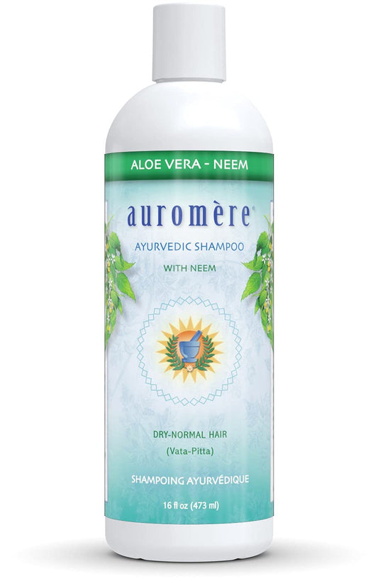 Auromere Ayurvedic Shampoo, Aloe Vera Neem - Vegan, Cruelty Free, Non-GMO, Natural, Gluten Free, Sulfate Free, Paraben Free for Dry to Normal Hair (16 Beauty & Personal Care Auromere