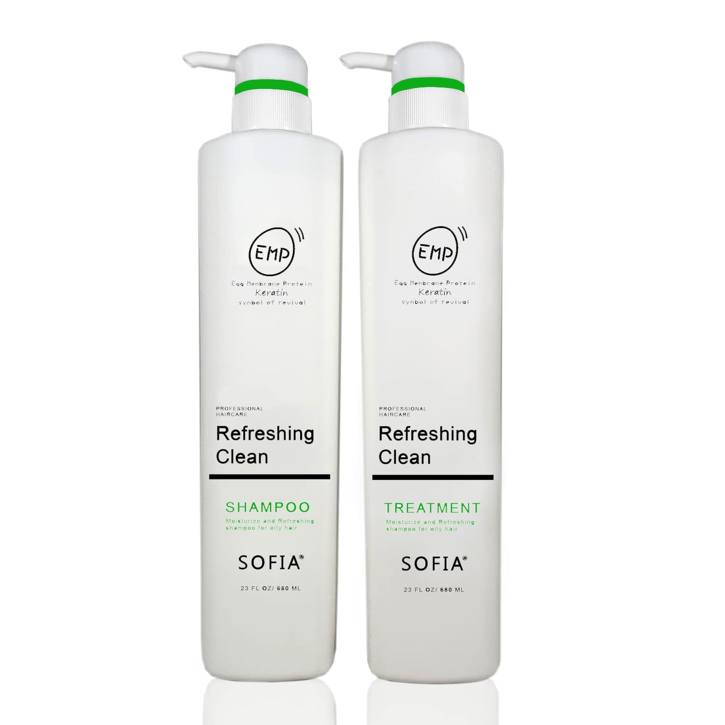 SOFIA EMP Keratin Refreshing Clean Shampoo and Treatment Conditioner, For Oily Scalp and Hair Suitable for all hair types, 680ml (Set of Shampoo Beauty & Personal Care SOFIA BY ODE