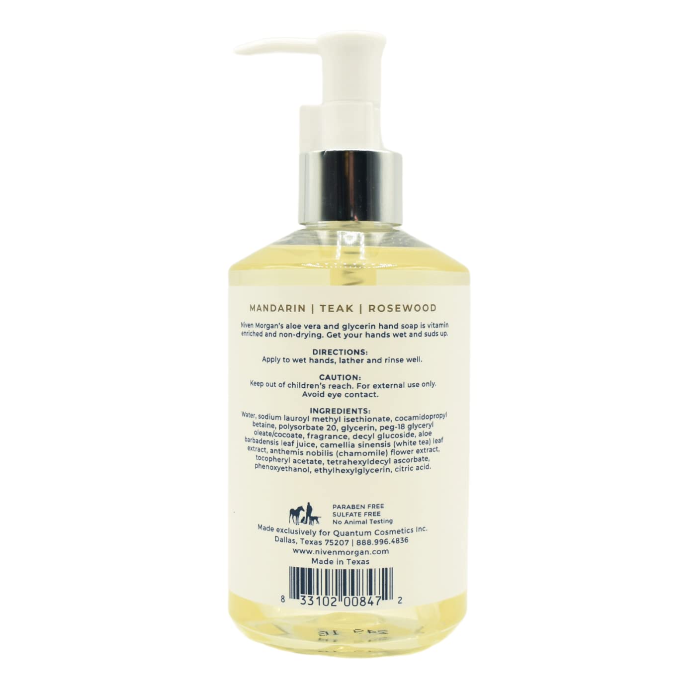 Niven Morgan Mandarin, Teak and Rosewood Hand Soap 11fl oz 325 ml Beauty & Personal Care Niven Morgan