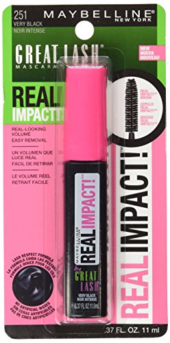 Maybelline New York Great Lash Real Impact Washable Mascara, Very Black, 0.37 Fluid Ounce Beauty & Personal Care MAYBELLINE