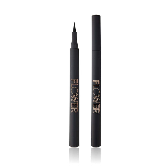 FLOWER BEAUTY By Drew Barrymore Forever Wear Winged Eyeliner - Long-Lasting + Smudge-Proof - Liquid Eyeliner + Winged Applicator (All-Nighter) Beauty & Personal Care FLOWER BEAUTY