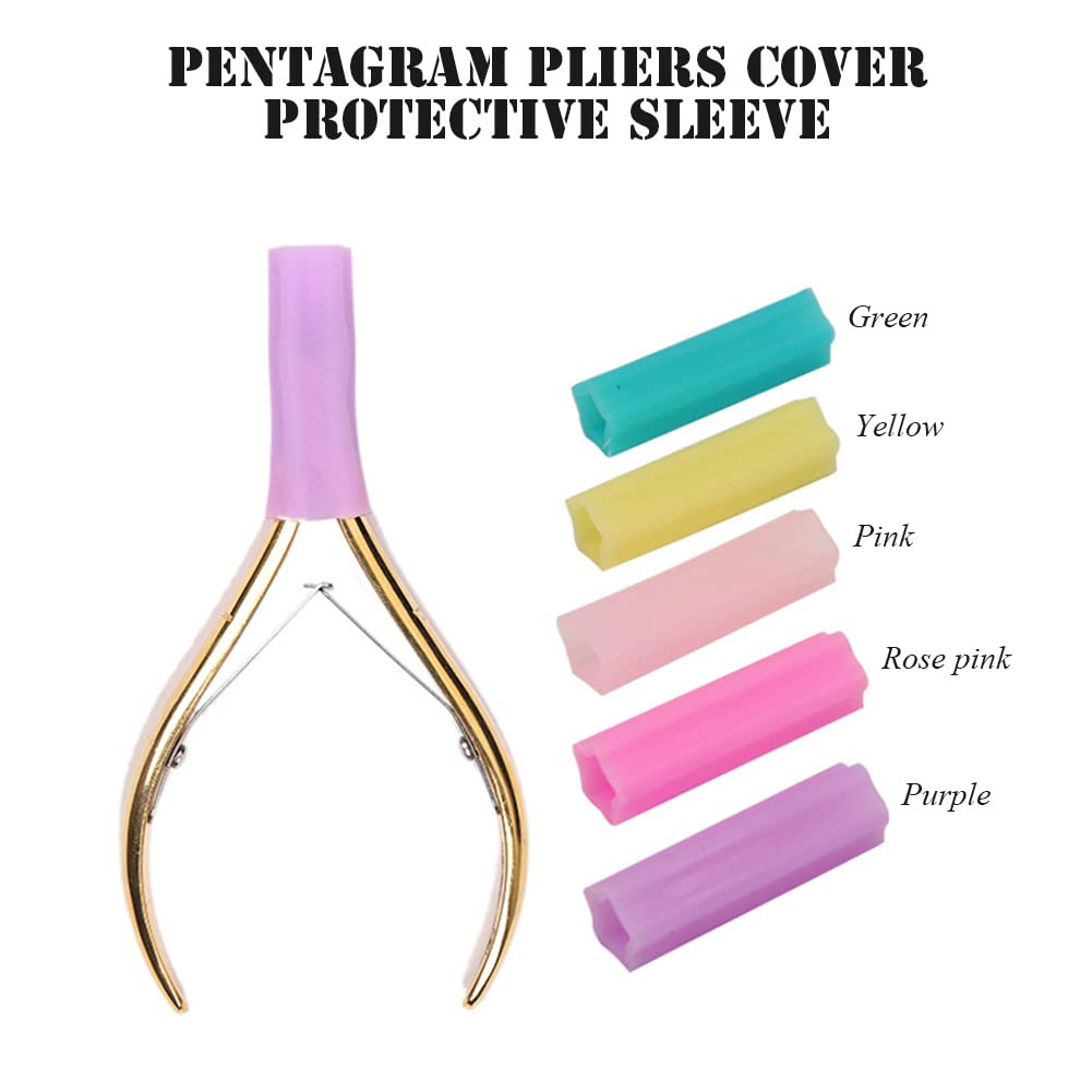 AKOAK 5 Pcs Pliers Cover Protective Sleeve Cuticle Pliers Cover Silicone Cuticle Pliers Tweezers Scissors Protectors Star Shape Protection Scissors Beauty and Personal Care AKOAK