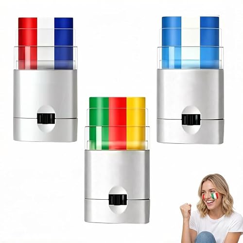 Red White Blue Face Paint Sticks, Patriotic Face & Body Paint for Sports, Festivals and Parties Beauty & Personal Care INQUADR