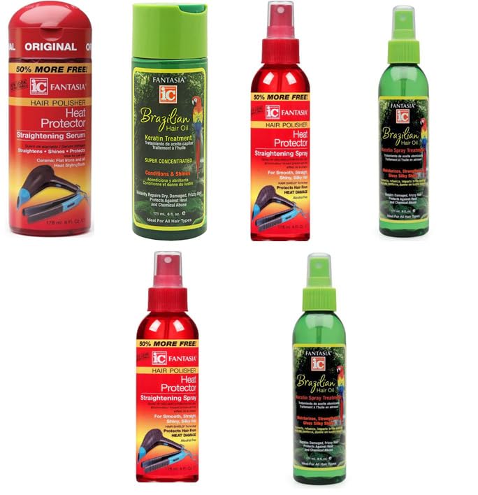 Fantasia Heat Protector Straightning Spray 6 Ounce (177ml) (6 Pack) Beauty & Personal Care Fantasia
