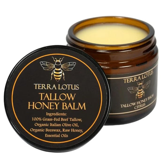 Terra Lotus - Organic Grass-Fed Beef Tallow Balm with Raw Honey - Moisturizing Cream for Soft, Smooth Skin - Handmade All-Natural Moisturizer (2 Oz Beauty and Personal Care Terra Lotus Default Title