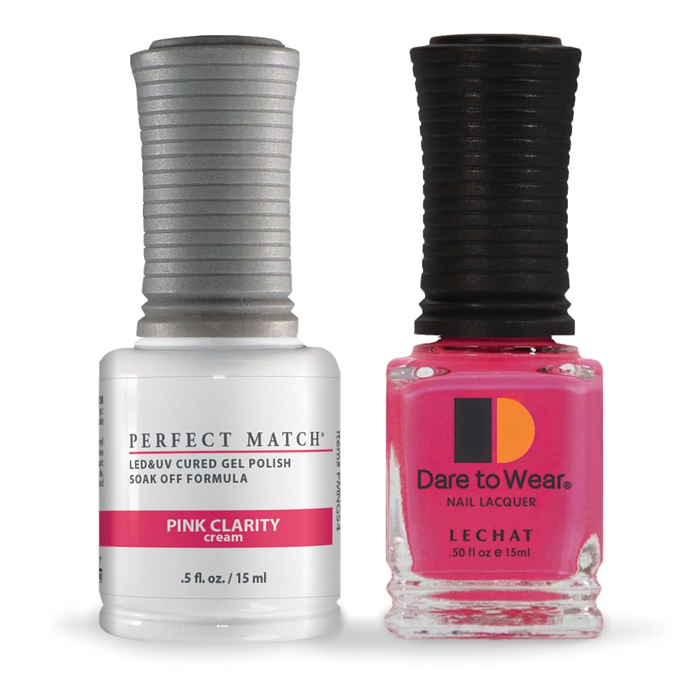 LeChat - Perfect Match Gel Polish - Pink Clarity - Watermelon Pink with Sheer Finish - (0.5 Ounce) - Easy Application - Soak Off Formula Beauty & Personal Care LECHAT