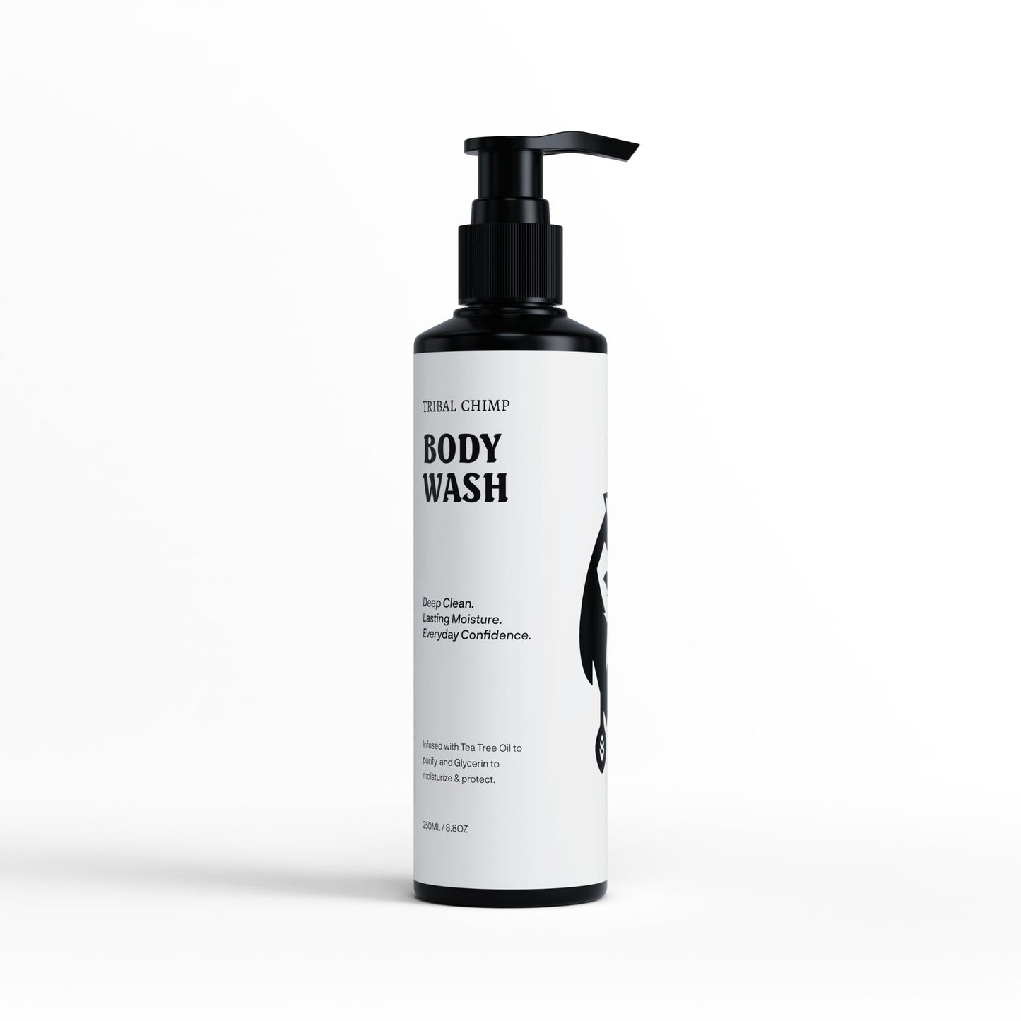 Tribal Chimp Body Wash for Men & Women - Moisturizing Effect with Glycerin & Panthenol | Gentle Shower Gel | Exfoliating, Coconut Body Soap for Smooth Beauty & Personal Care Tribal Chimp
