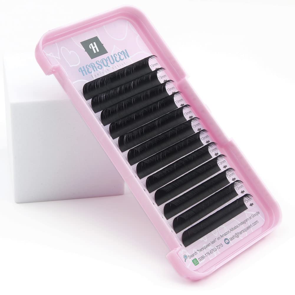 Volume Lash Extensions .10 C Curl D Curl Individual Eyelashes Faux Mink Lashes Professional Salon Tray Silk Lash Russian Eyelash Extension Semi Beauty & Personal Care HERSQUEEN