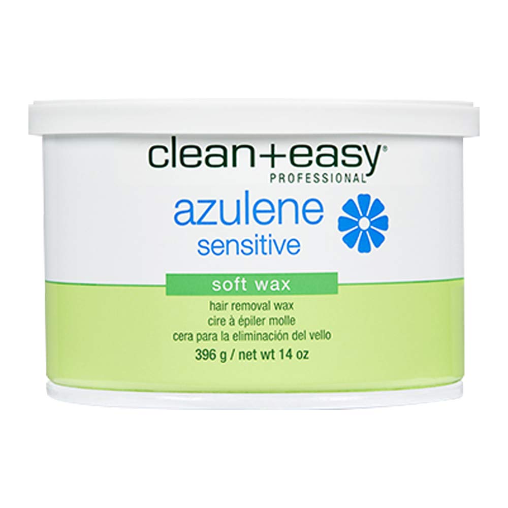 Clean + Easy Azulene Sensitive Soft Wax - Wax for Sensitive Skin Hair Removal, Gentle & Soothing Formula for Face & Body, 14 oz Beauty and Personal Care Clean + Easy