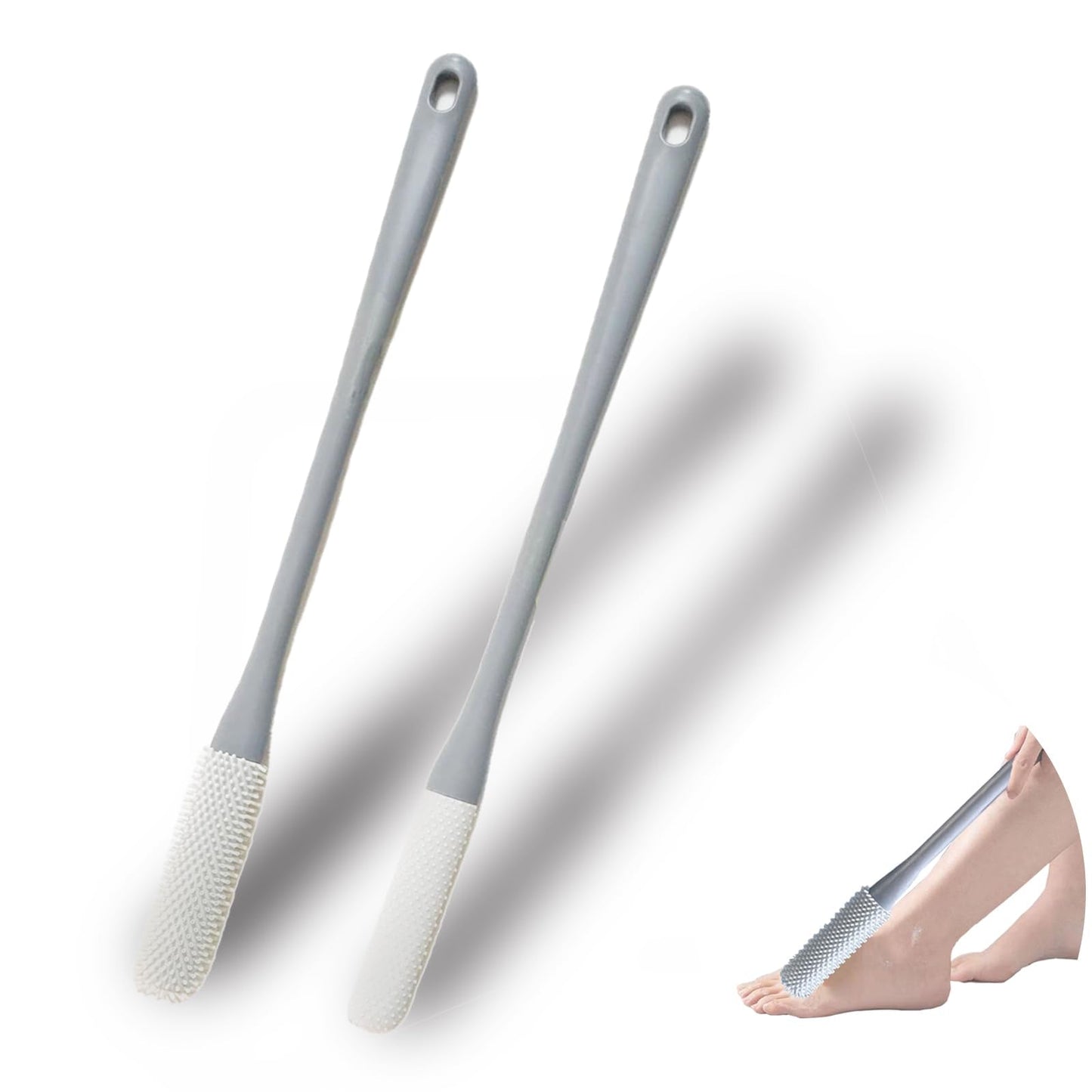 Enlivczom Toe Cleaning Brush, Toe and Foot Towel Brush,Long Handle Toe Brush,No Bending to Remove The Dead Skin of The Feet, Suitable for The Elderly Beauty and Personal Care Enlivczom