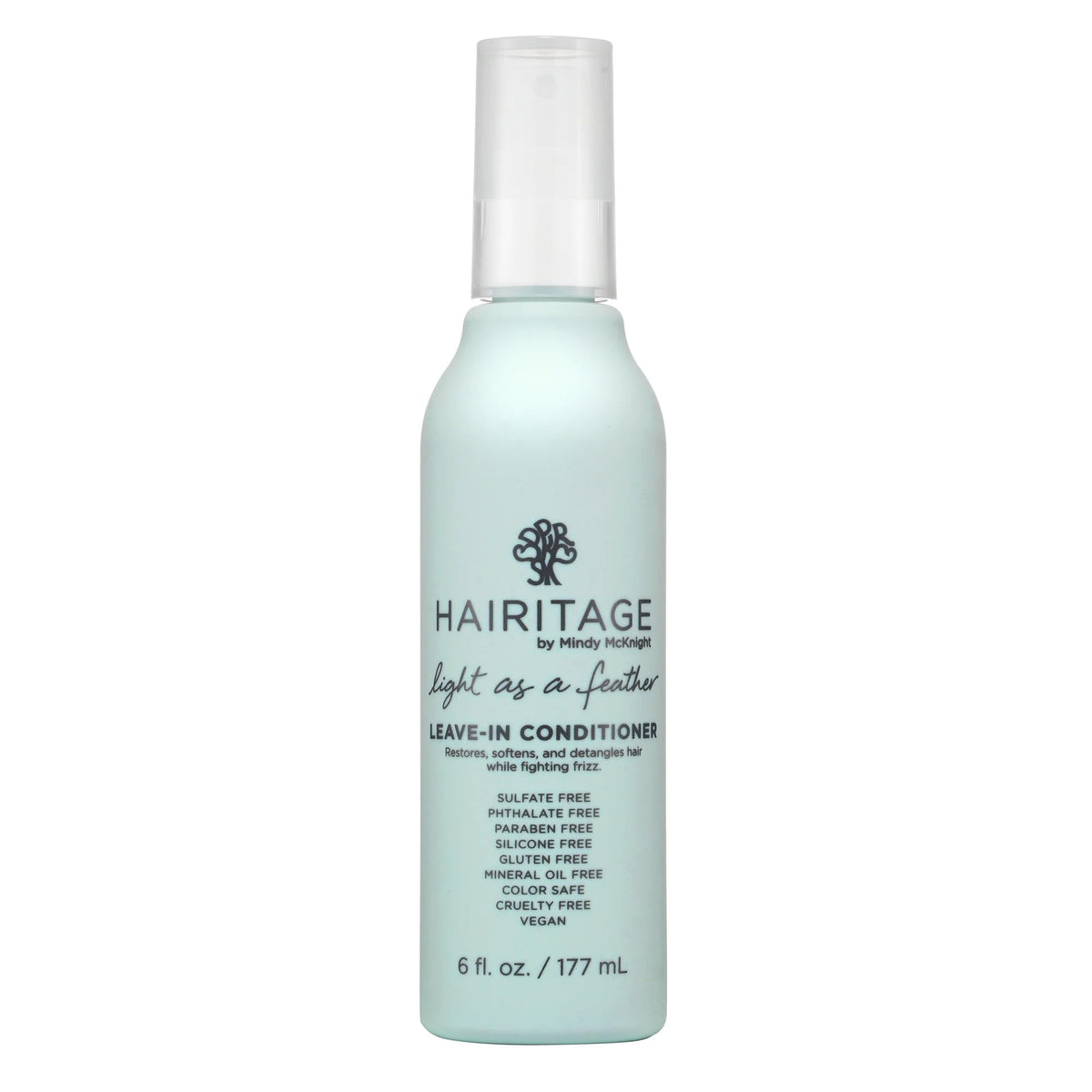 Hairitage Detangling Leave-in Conditioner Spray - Leave In Hair Treatment for Dry Damaged + Curly, Fine, Wavy, Frizzy Hair - Lightweight Formula -