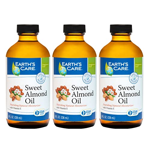 Earth’s Care Sweet Almond Oil - Expeller Pressed Almond Oil for Skin and Hair 8 FL. OZ. (3 Bottles) Beauty & Personal Care Earth's Care