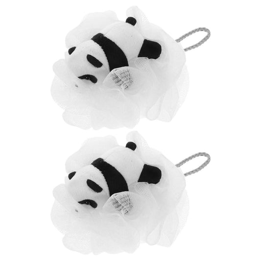 Cabilock 2pcs Cartoon Panda Bath Loofah Body Scrubber Exfoliating Mesh Sponge and Bathing Beauty and Personal Care Cabilock