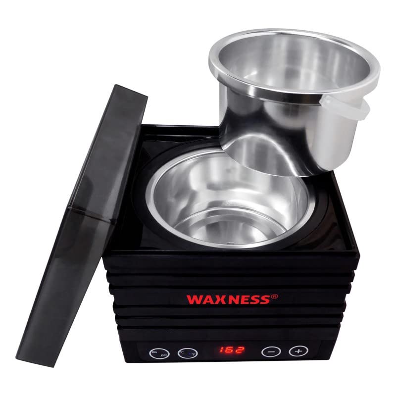 Waxness Premium Gold Stripless Wax Kit with W-CUBE Digital Heater, 1.65 lb (750 g) Hard Wax Beads - Rosin-Free Wax for Sensitive Skin - Professional Beauty and Personal Care Waxness
