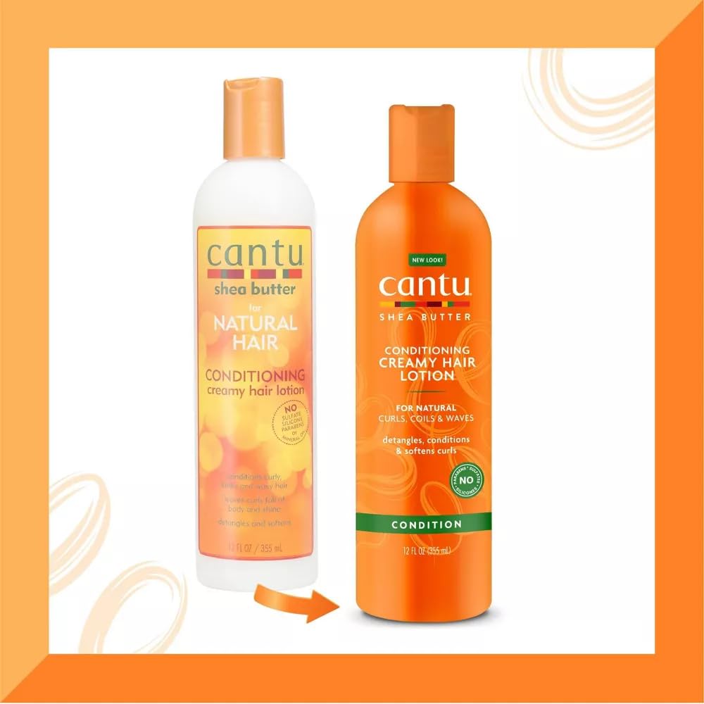 Cantu Shea Butter for Natural Hair Conditioning Creamy Hair Lotion, 12 Ounce (Pack Of 4)