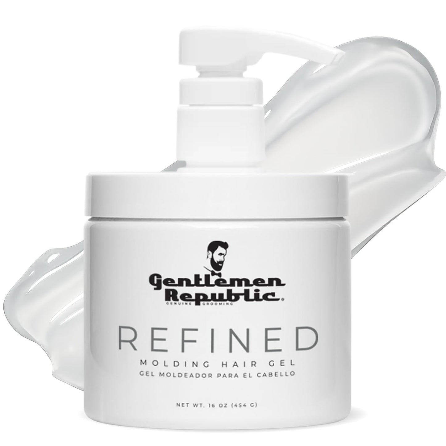 Gentlemen Republic 16oz Refined Hair Gel w/Pump - Professional Formula for 24 Hour Shine and Hold, Humidity Resistant, 100% Alcohol-Free and Never Beauty & Personal Care Gentlemen Republic