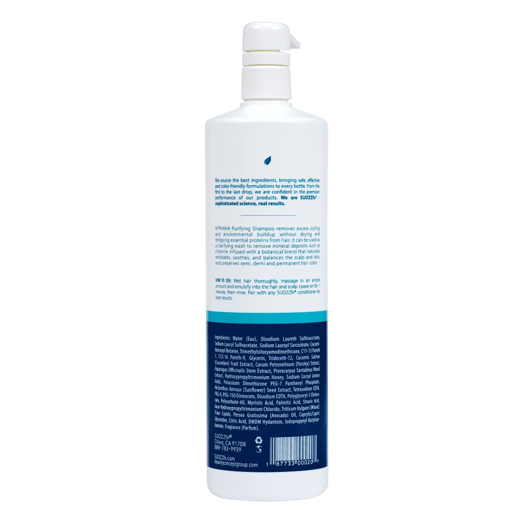 SUDZZFX Nyrvana Purifying - Hair Loss Formula for Men & Women - Protect, Refresh & Go - Color-Treated Routine - Sulfate Free, 33.8 Fl Oz Beauty & Personal Care SUDZZFX