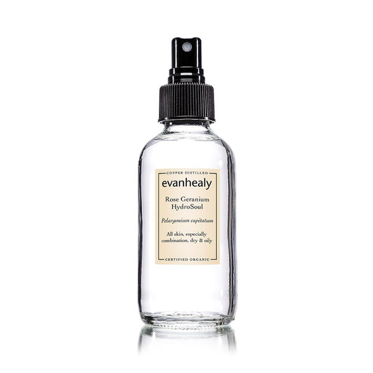 evanhealy Rose Geranium HydroSoul - Copper Distilled Hydrosol - Gentle, Astringent Organic Facial Tonic - Balancing Face Toner for Dry, Oily Beauty and Personal Care evanhealy