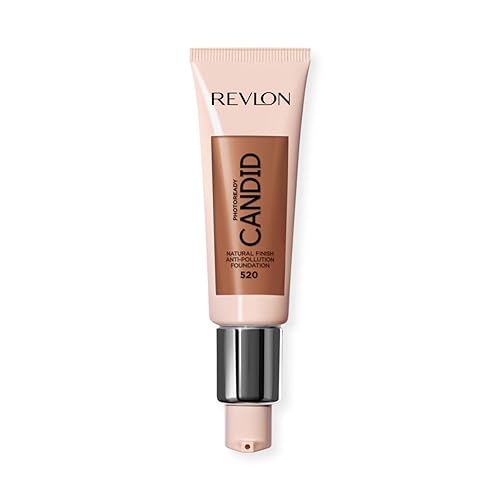 Revlon PhotoReady Candid Natural Finish Foundation, with Anti-Pollution, Antioxidant, Anti-Blue Light Ingredients, 520 Cocoa, 0.75 fl. oz. Beauty & Personal Care REVLON