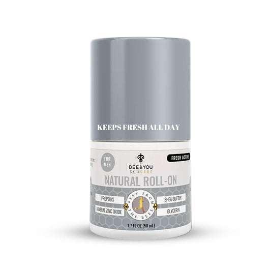 Bee and You All Natural Deodorant for Men, Single Pack, Roll On, Propolis, Shea Butter, Mineral Zinc, Fresh Scent, Light, Fresh Cooling Beauty and Personal Care BEE & YOU