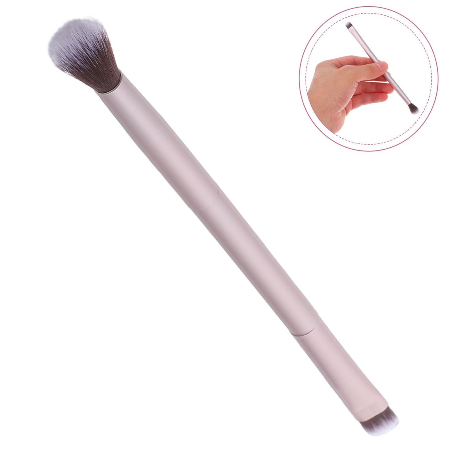 Double Ended Eyebrow Eyeshadow Brush Foundation Makeup Cosmetic Tool (Shallow Matted Gold) Beauty & Personal Care Lurrose