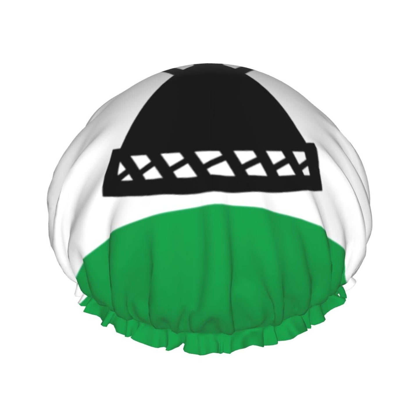 Lesotho Flag Prints Shower Cap Double Layer Lined Waterproof Bathing Shower Hat Beauty and Personal Care Hayyett