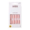 KISS Gel Fantasy Ready-to-Wear Press-On Gel Nails, “All About You”, Long, Pink, Matte Finish, Nail Kit with 24 Mega Adhesive Tabs, Pink Gel Glue Beauty & Personal Care KISS
