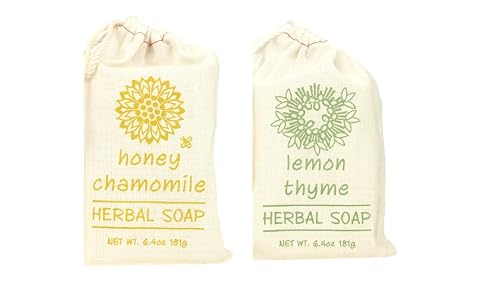 Greenwich Bay Trading- 2 Pack Honey Chamomile & Lemon Thyme Herbal Soaps- Enriched with Shea Butter, Virgin Olive Oil and Infused with Fresh Botanical Beauty & Personal Care Greenwich Bay