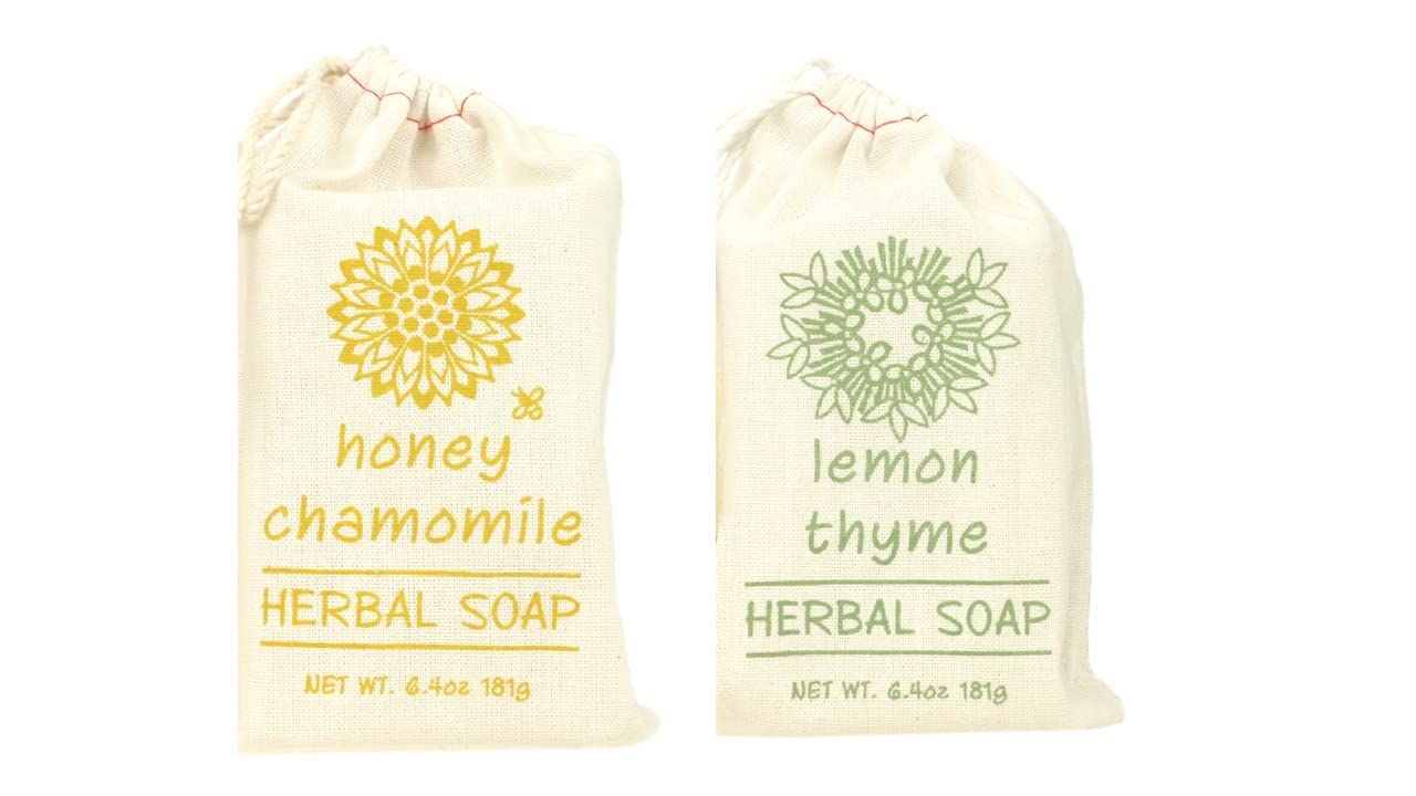 Greenwich Bay Trading- 2 Pack Honey Chamomile & Lemon Thyme Herbal Soaps- Enriched with Shea Butter, Virgin Olive Oil and Infused with Fresh Botanical Beauty & Personal Care Greenwich Bay