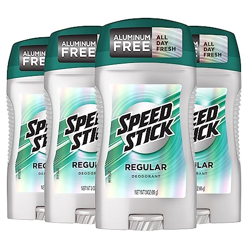 Speed Stick Aluminum Free Men's Deodorant, 24 Hour Odor Protection, Regular, 3 Ounce, 4 Pack Beauty and Personal Care Speed Stick