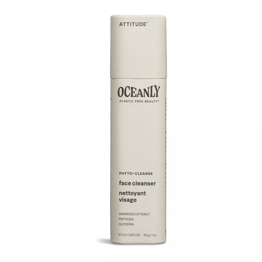 ATTITUDE Oceanly Face Cleanser Bar, EWG Verified, Plastic-free, Plant and Mineral-Based Ingredients, Vegan and Cruelty-free Beauty Products, PHYTO Beauty & Personal Care ATTITUDE
