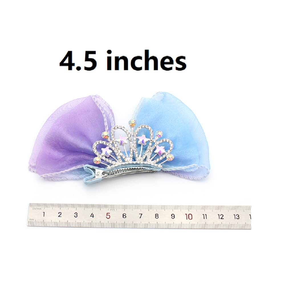 Hot&Sattion 2 Pack Bow Hair Clips, Crown Shaped Hair Barrettes, Cute Metal Snap Sparkly Hair Styling Accessories for Girls & Kids Beauty & Personal Care Hot&Sattion