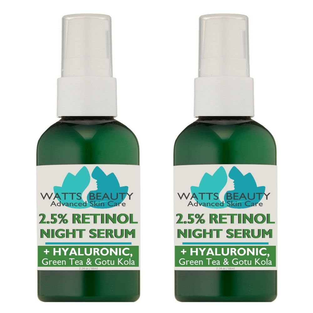 Watts Beauty 2.5% Retinol Serum with 50% Hyaluronic Acid - Anti Aging, Fine Lines, Wrinkles, Blemishes, Large Pores - No Parabens, No Animal Testing Beauty & Personal Care Watts Beauty