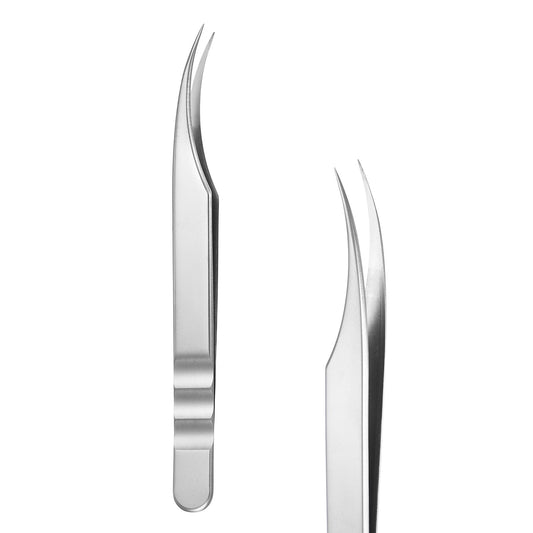 HARFINGTON High Precision Lash Tweezers, Stainless Steel Dolphin Tip Eyelash Extensions Tweezer Casual Beauty Tools for Eyelash Extensions, Silver Beauty and Personal Care HARFINGTON